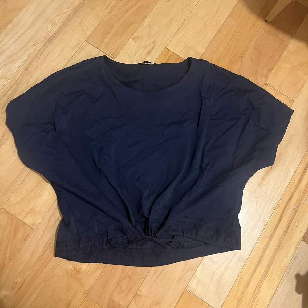 Navy Blue Zara cinched Top - Picture 3 of 7